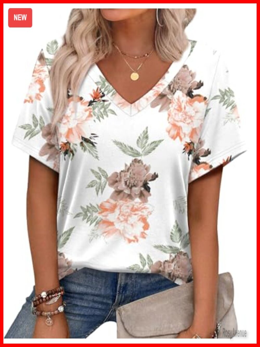 Womens V Neck Short Sleeve Blouse Polyester Spandex Casual Summer Top